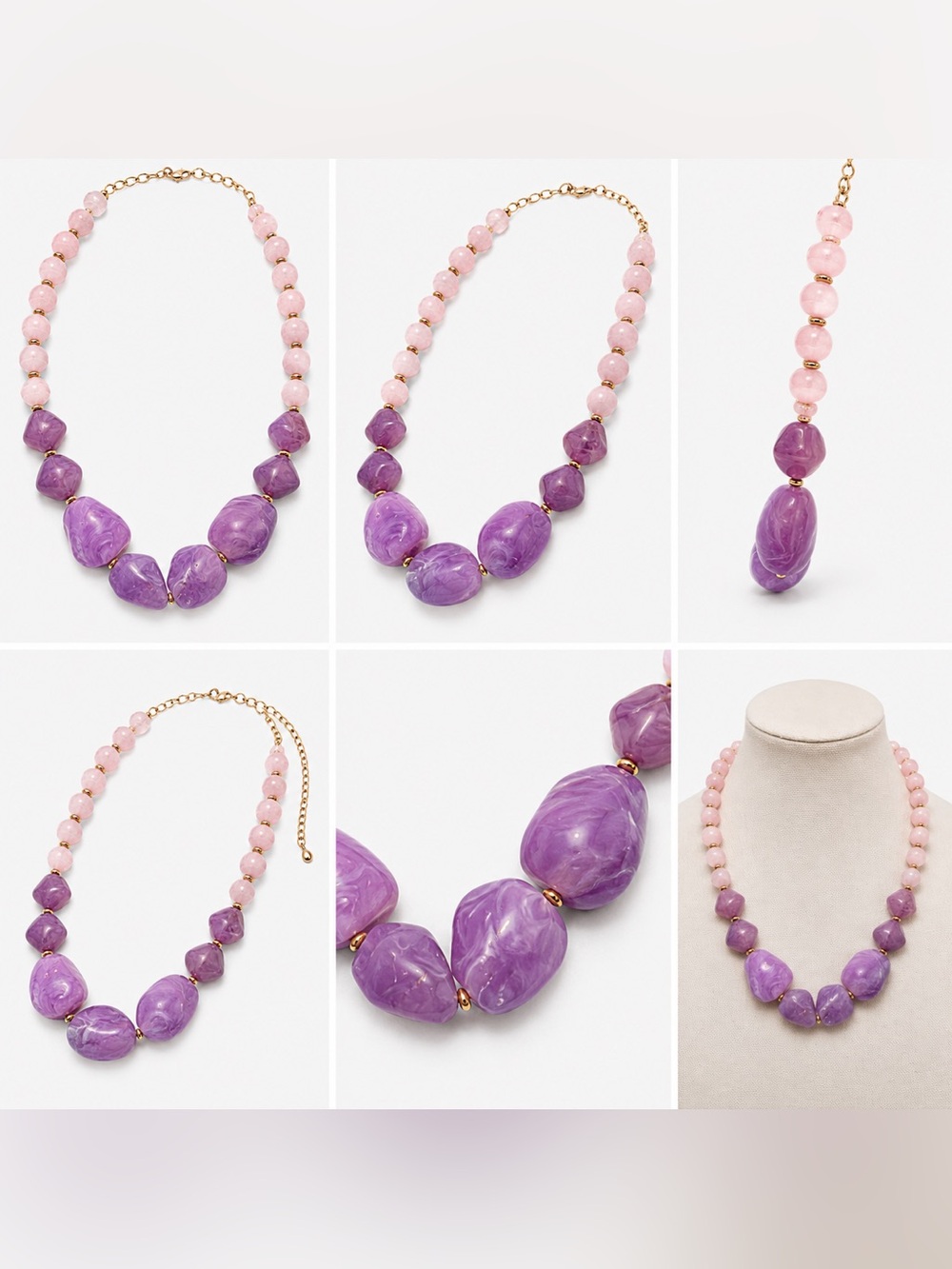 Pink and Purple Statement Necklace
